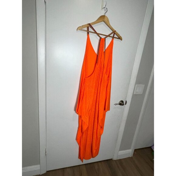 PITUSA Grecian V Neckline Sleveless Women's Maxi Dress Size M Tangerine - Picture 7 of 11